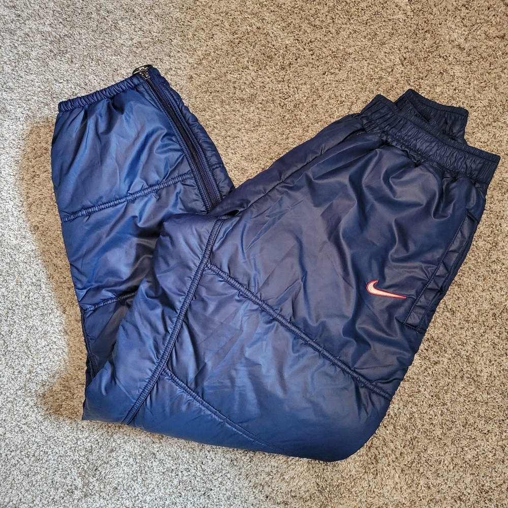 Vintage Nike Navy Blue Puffer Pants